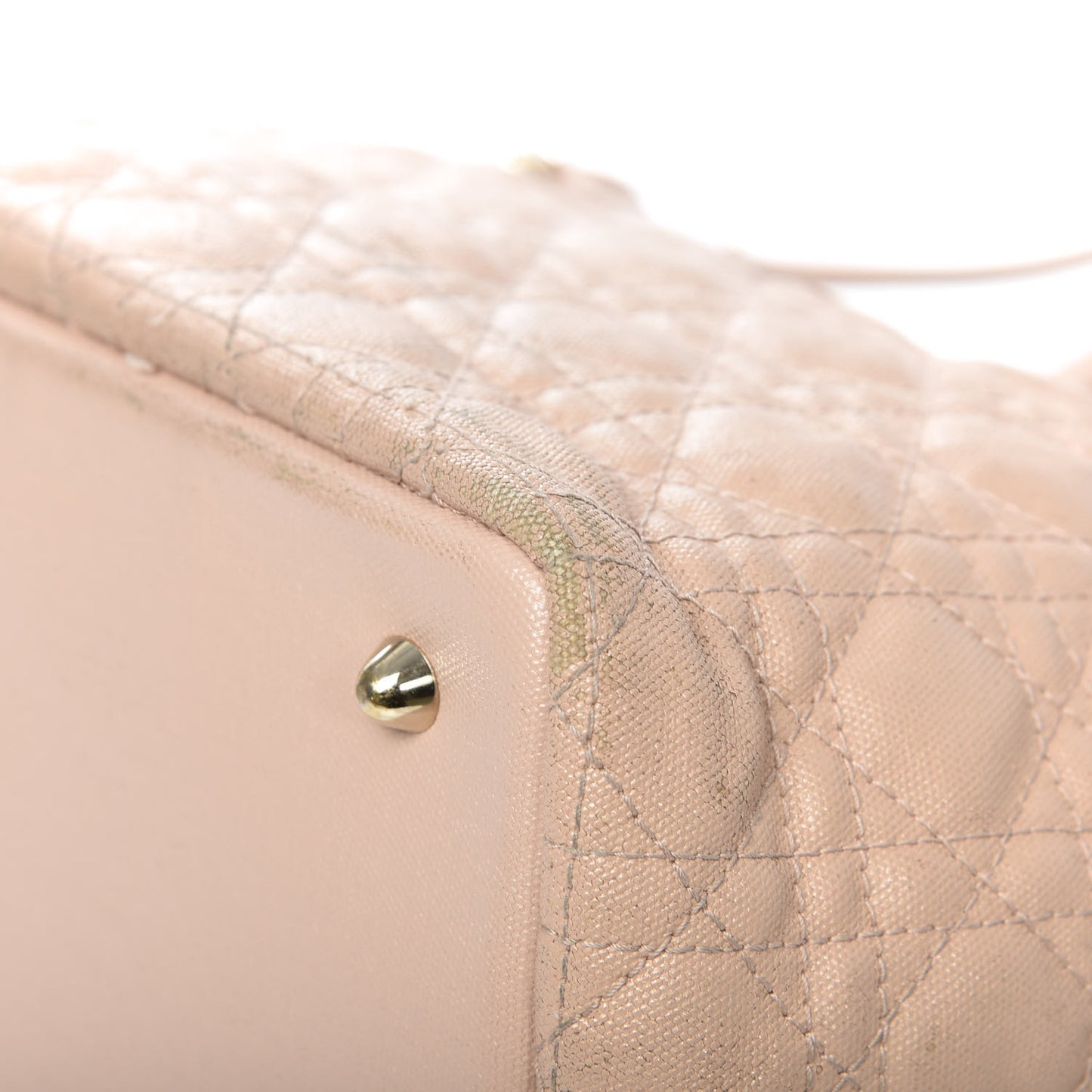 Coated Canvas Cannage Small Panarea Tote Beige