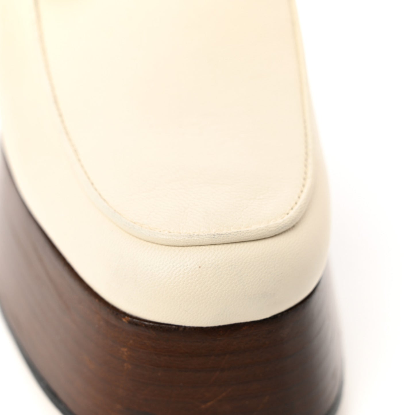 Malaga Kid Horsebit Platform Loafers 37 Mystic White