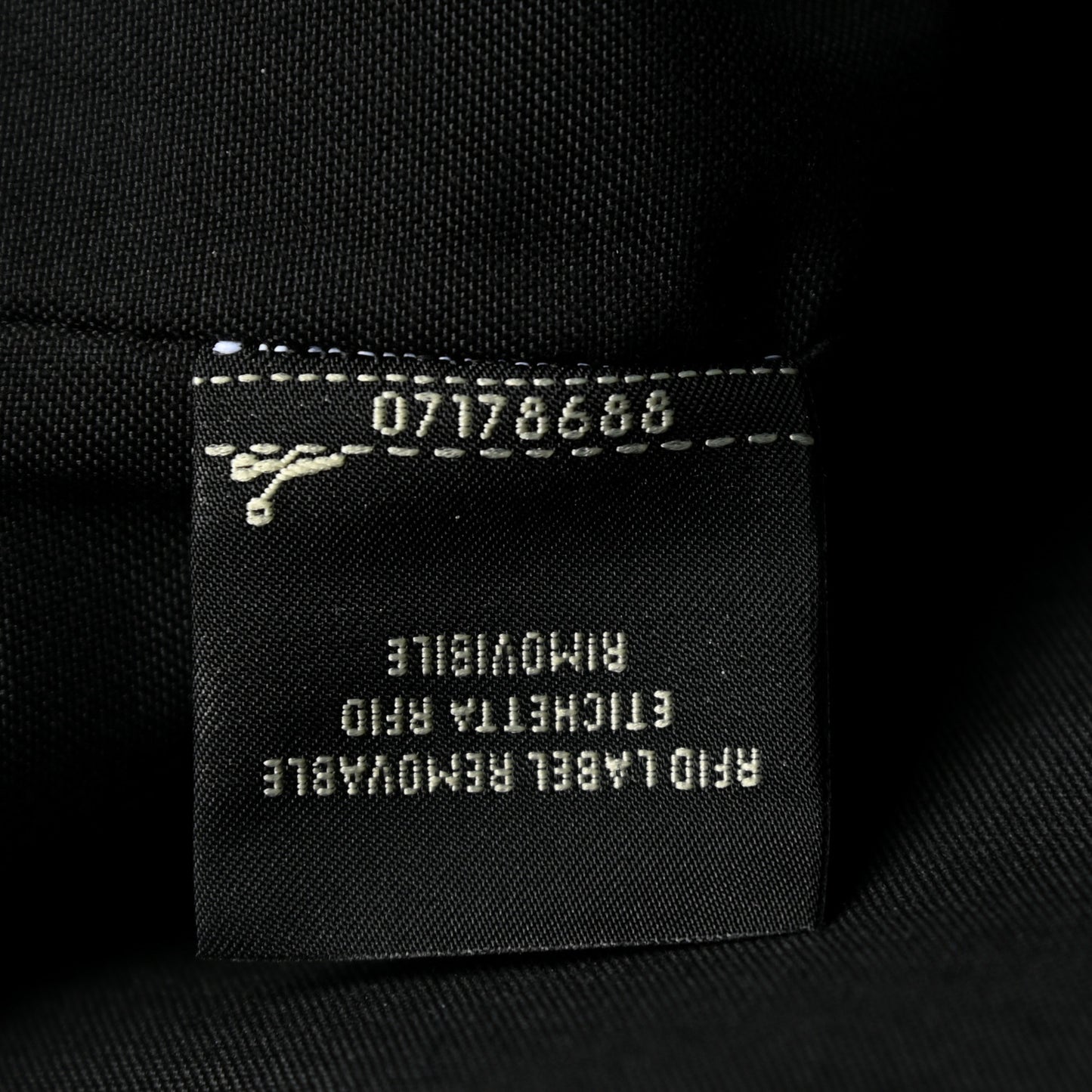 Glazed Fabric Vitello Century FF 1974 Stamp Patch Large Flat Pouch Mogano Panna Black