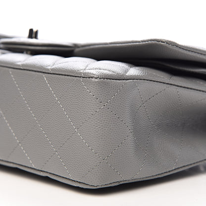 Chanel Caviar Quilted Medium Double Flap Grey 9 of 11