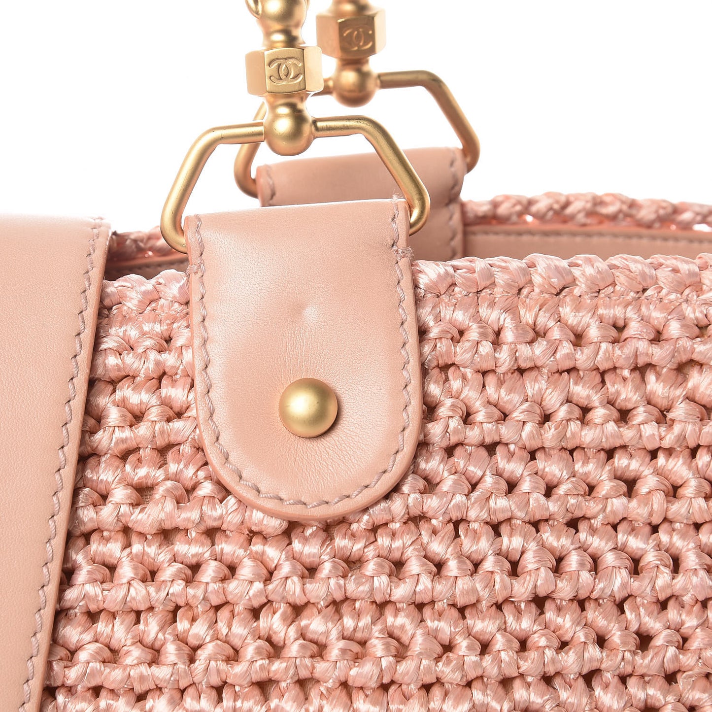 Straw Raffia Tote Pink