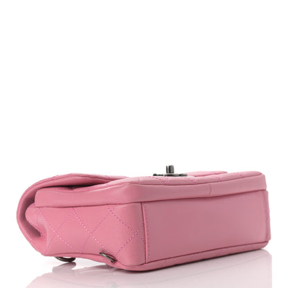 Chanel Shiny Goatskin Quilted Small Double Carry Waist Chain Flap Pink 4 of 9