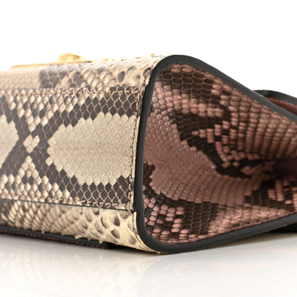 Gucci Snakeskin Small Padlock Shoulder Bag Gold Beige Pink 10 of 13