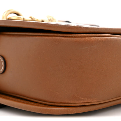 Gucci GG Supreme Monogram Textured Calfskin Emblem Mini Shoulder Bag Beige Dark Brown 10 of 13