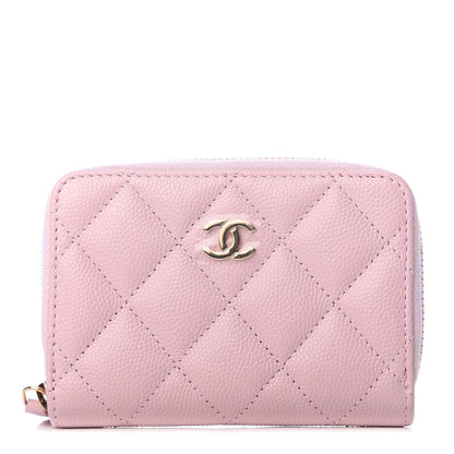 Chanel Caviar Quilted Zip Coin Purse Light Pink 1 of 8