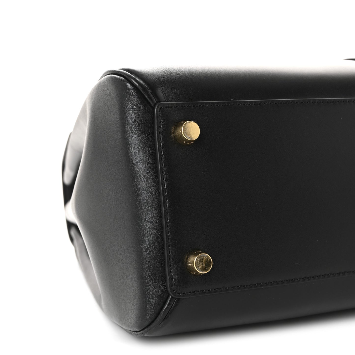 Satinated Calfskin Medium 16 Top Handle Bag Black