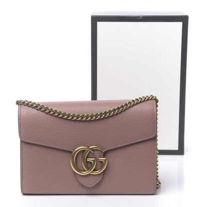 Gucci Cellarius Calfskin GG Marmont Chain Wallet Rosy Phard 11 of 11