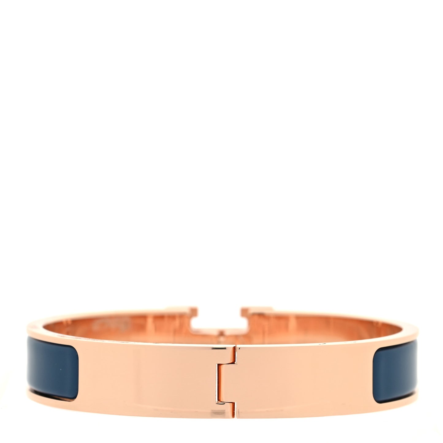 Enamel Narrow Clic Clac H Bracelet PM Bleu Biarritz