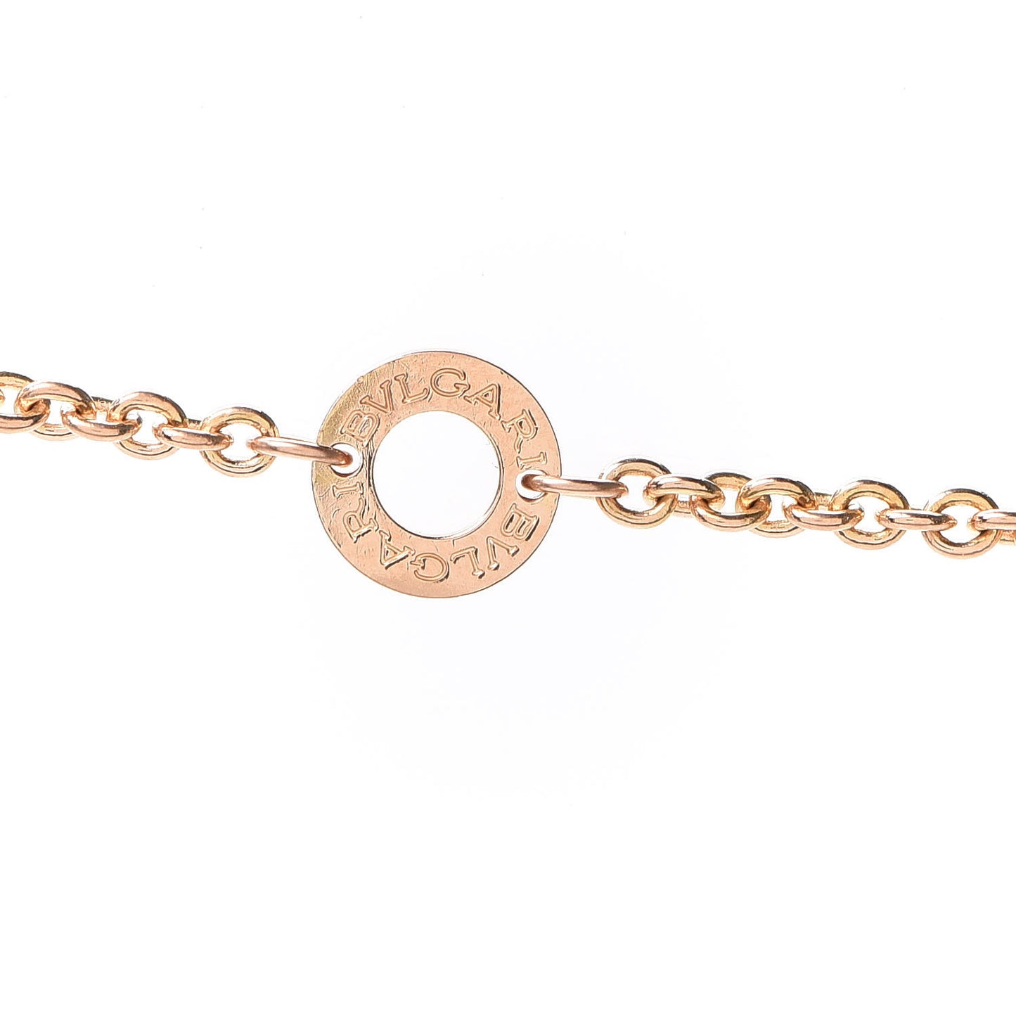 18K Rose Gold Diamond BVLGARI BVLGARI Pendant Necklace