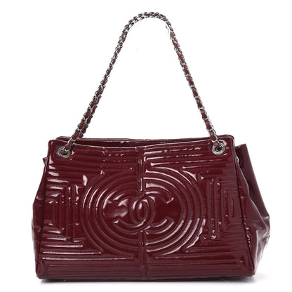 Chanel Vinyl Coco Ming Tote Burgundy 1 of 12