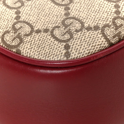 Gucci GG Supreme Monogram Horsebit 1955 Soft Small Shoulder Bag Beige Ebony Rosso Ancora 10 of 11