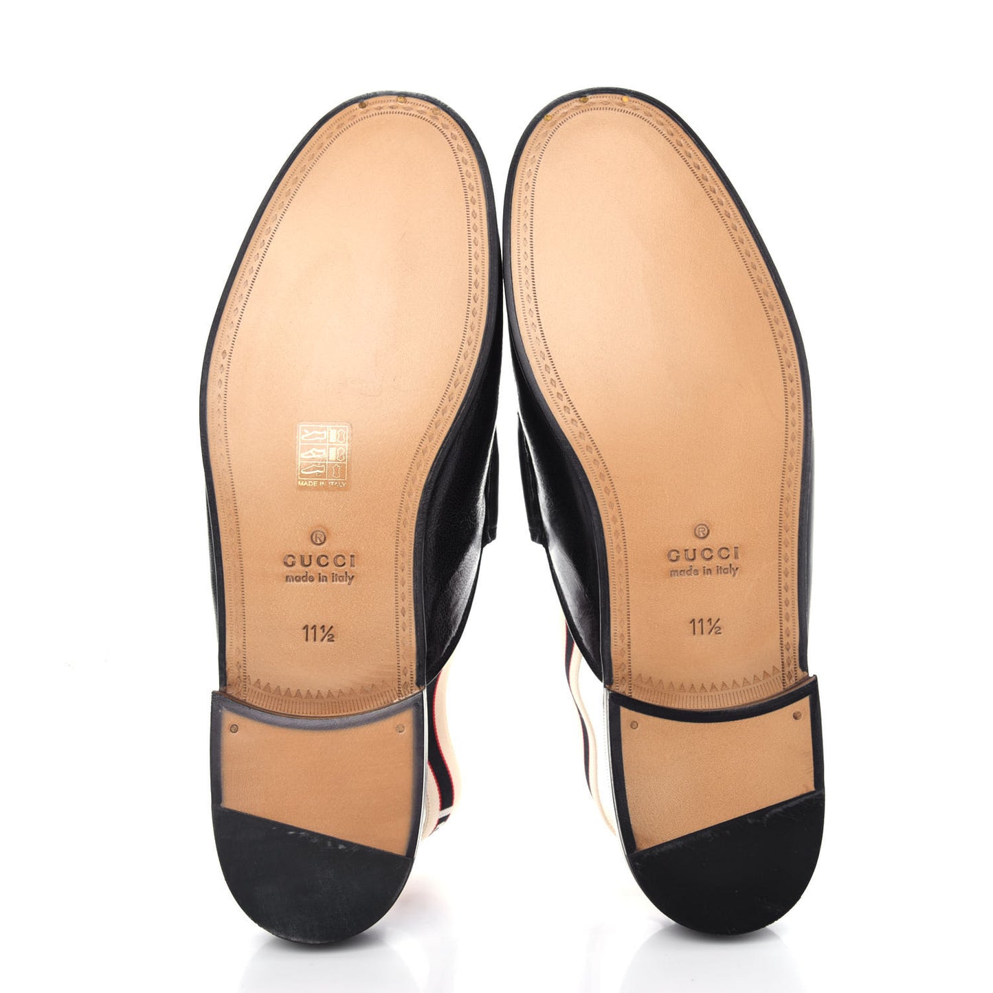 Goatskin Stripe Mens Horsebit Slingback Slippers 11.5 Black