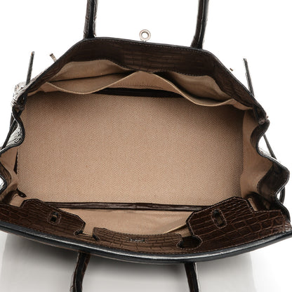 Hermes Matte Niloticus Crocodile Birkin 30 Chocolate 5 of 27
