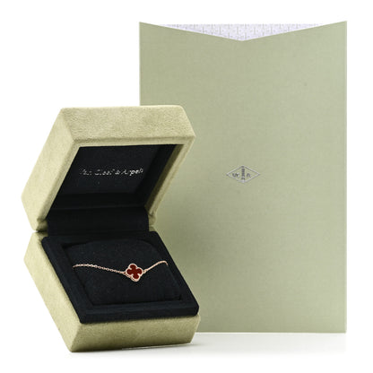Van Cleef & Arpels 18K Rose Gold Carnelian Sweet Alhambra Bracelet 5 of 5
