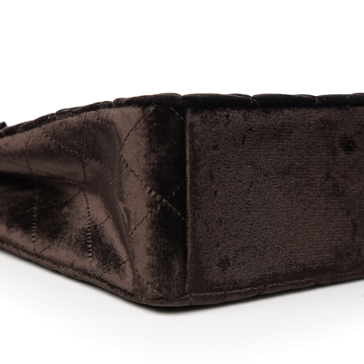 Velvet Quilted Shoulder Bag Brown