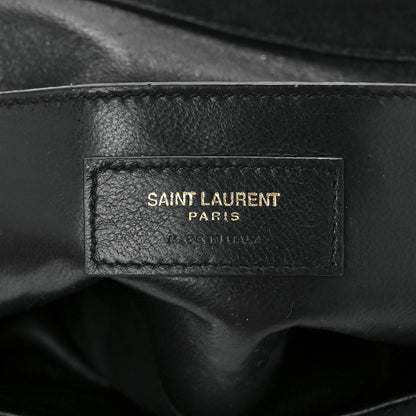 Saint Laurent Suede Matelasse Chevron Monogram Medium Sulpice Black 7 of 14