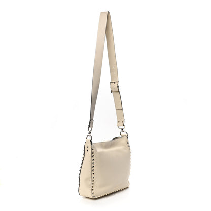 Valentino Garavani Pebbled Calfskin Small Rockstud Flip-Lock Messenger Bag Light Ivory 2 of 4