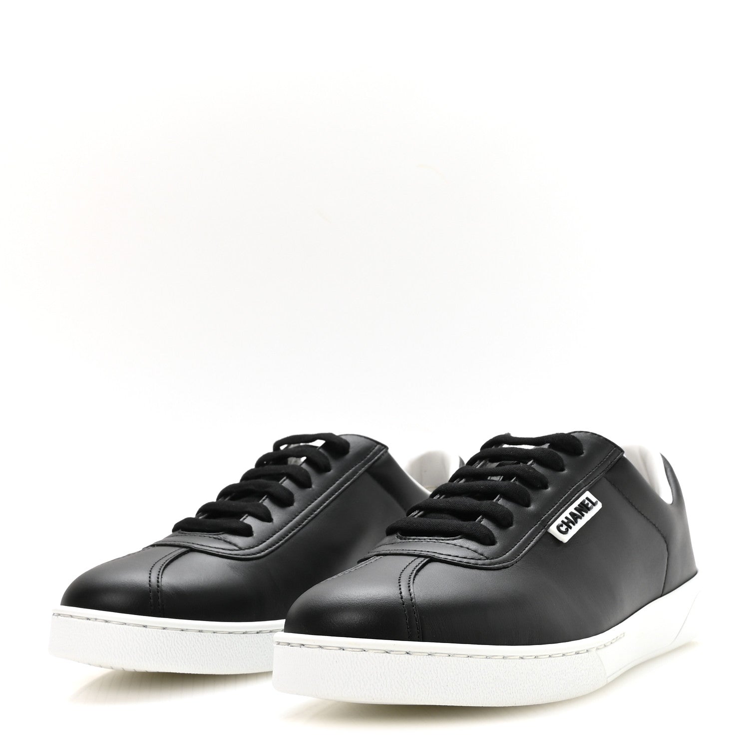 Chanel Calfskin CC Womens Sneakers 40 Black 4 of 8