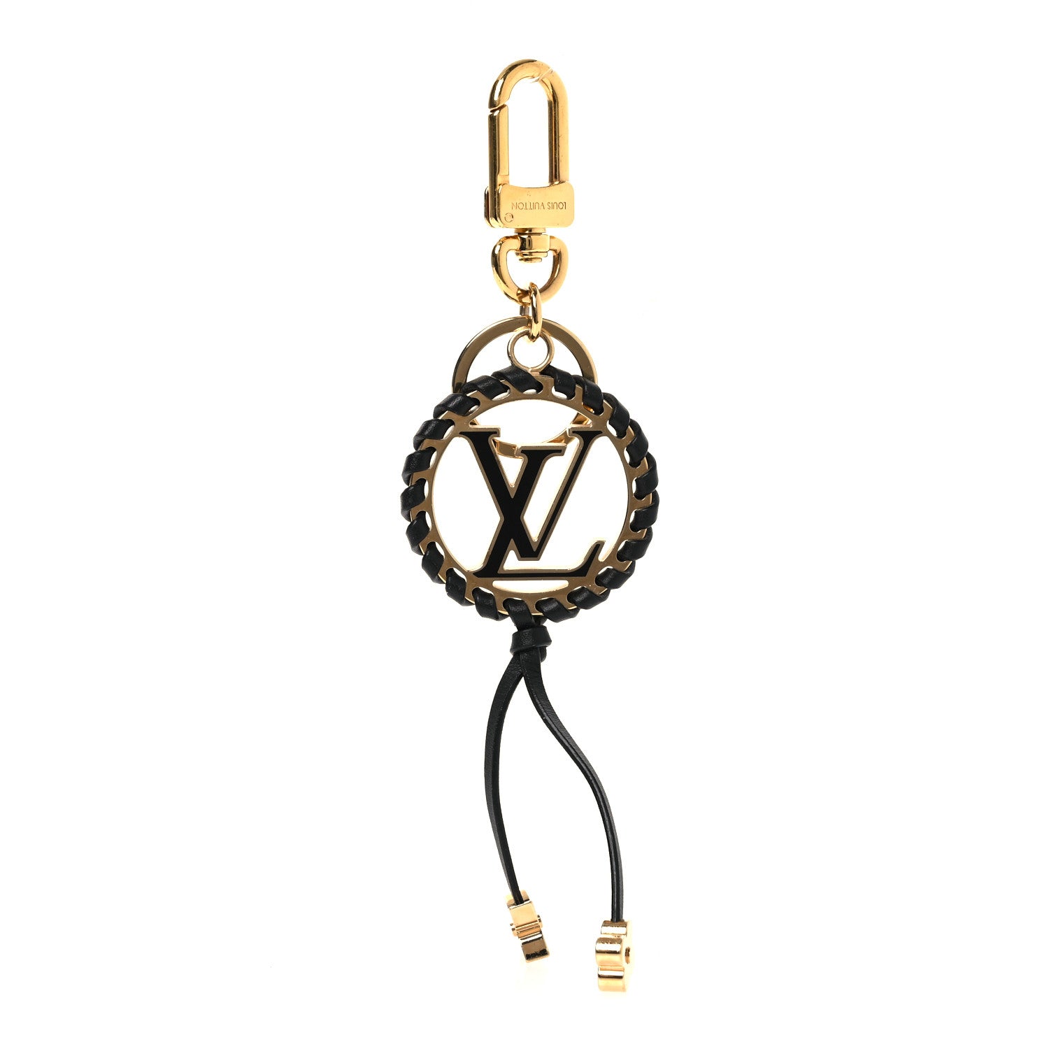 Louis Vuitton Metal Lambskin Enamel Very Bag Charm Key Holder Black 1 of 3
