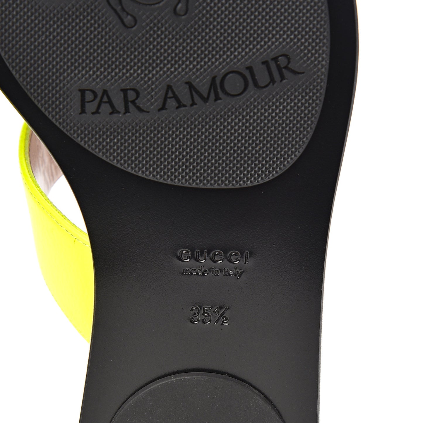 Calfskin GG Marmont Thong Sandals 35.5 Yellow Fluo