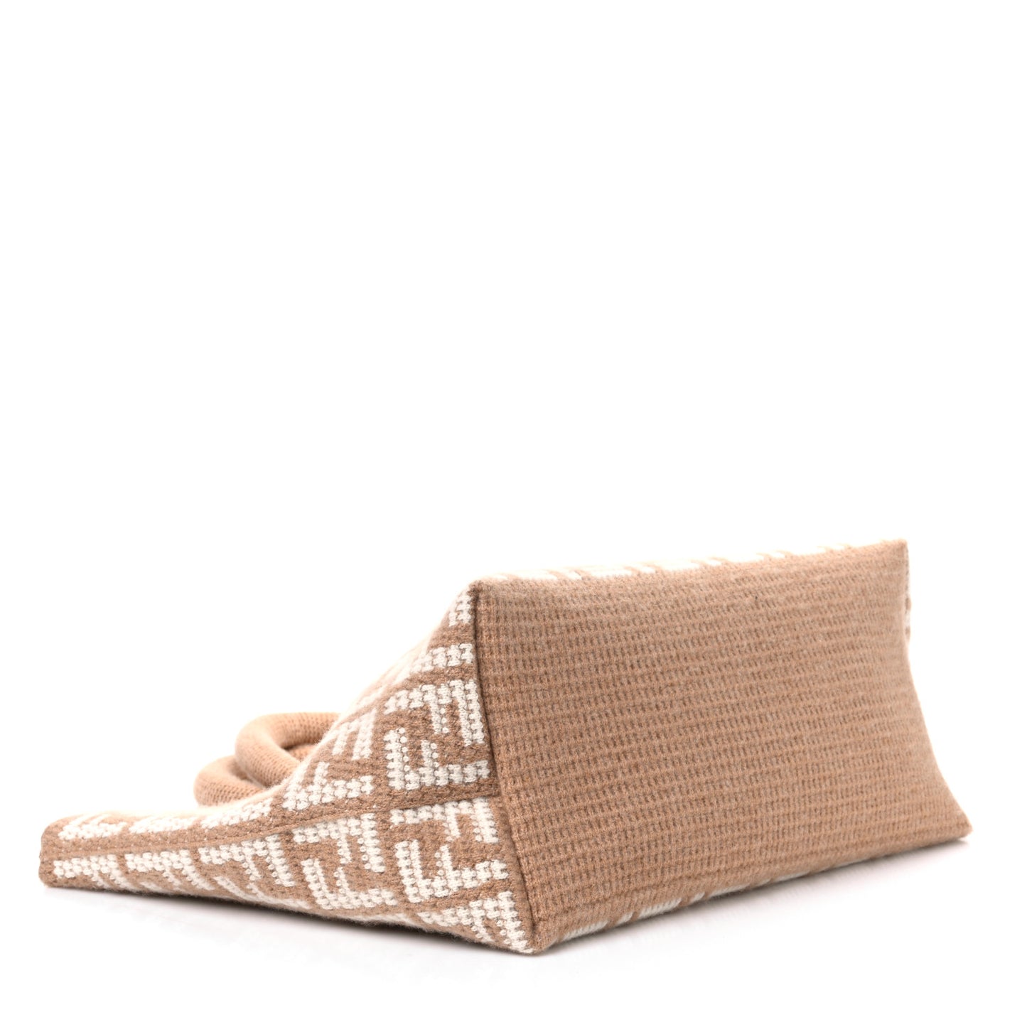 Cashmere Knit FF Large Shopper Tote Cammello