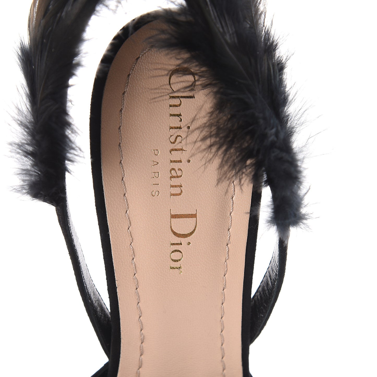 Suede Feather Dior Ethnie Pumps 37.5 Black