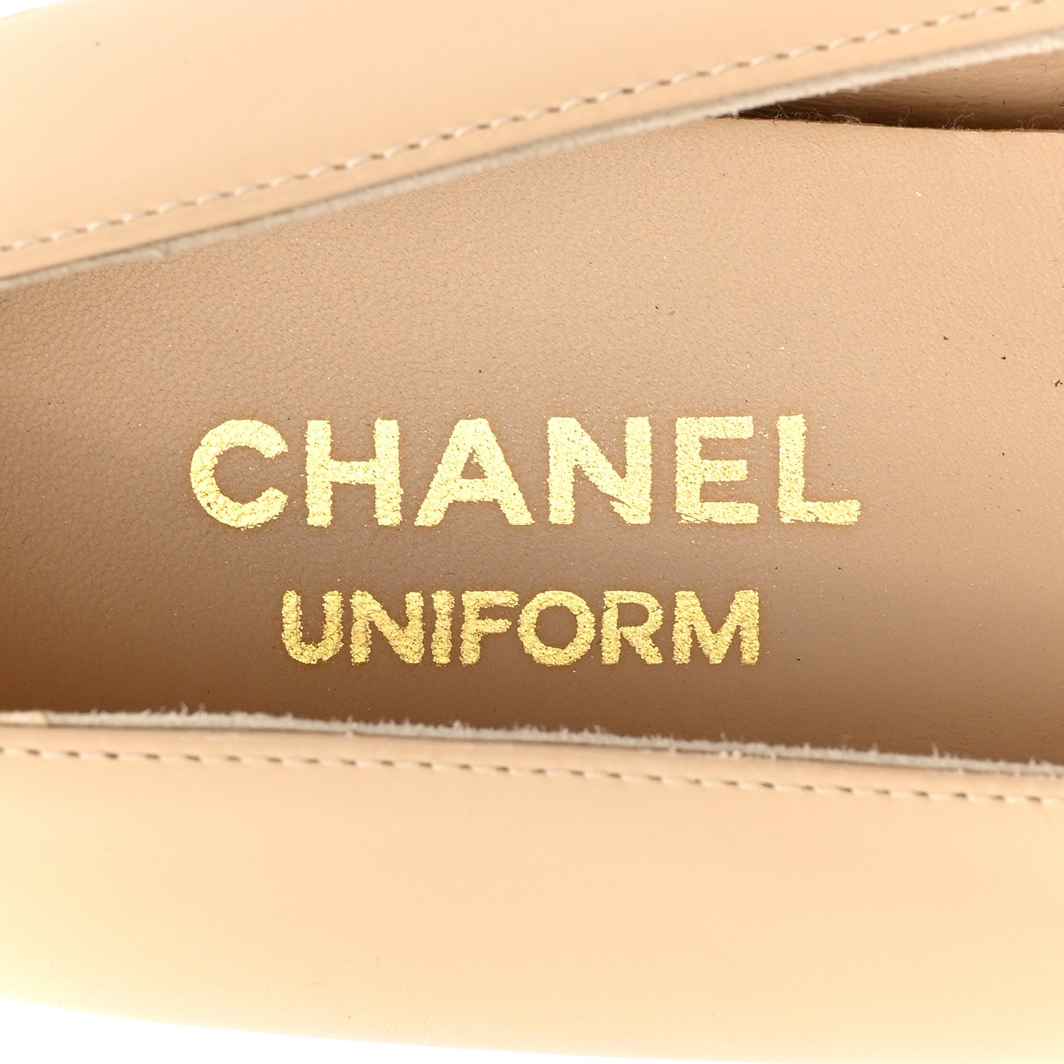 Chanel Lambskin Cap Toe CC Uniform Ballerina Flats 40 Beige Black 7 of 12