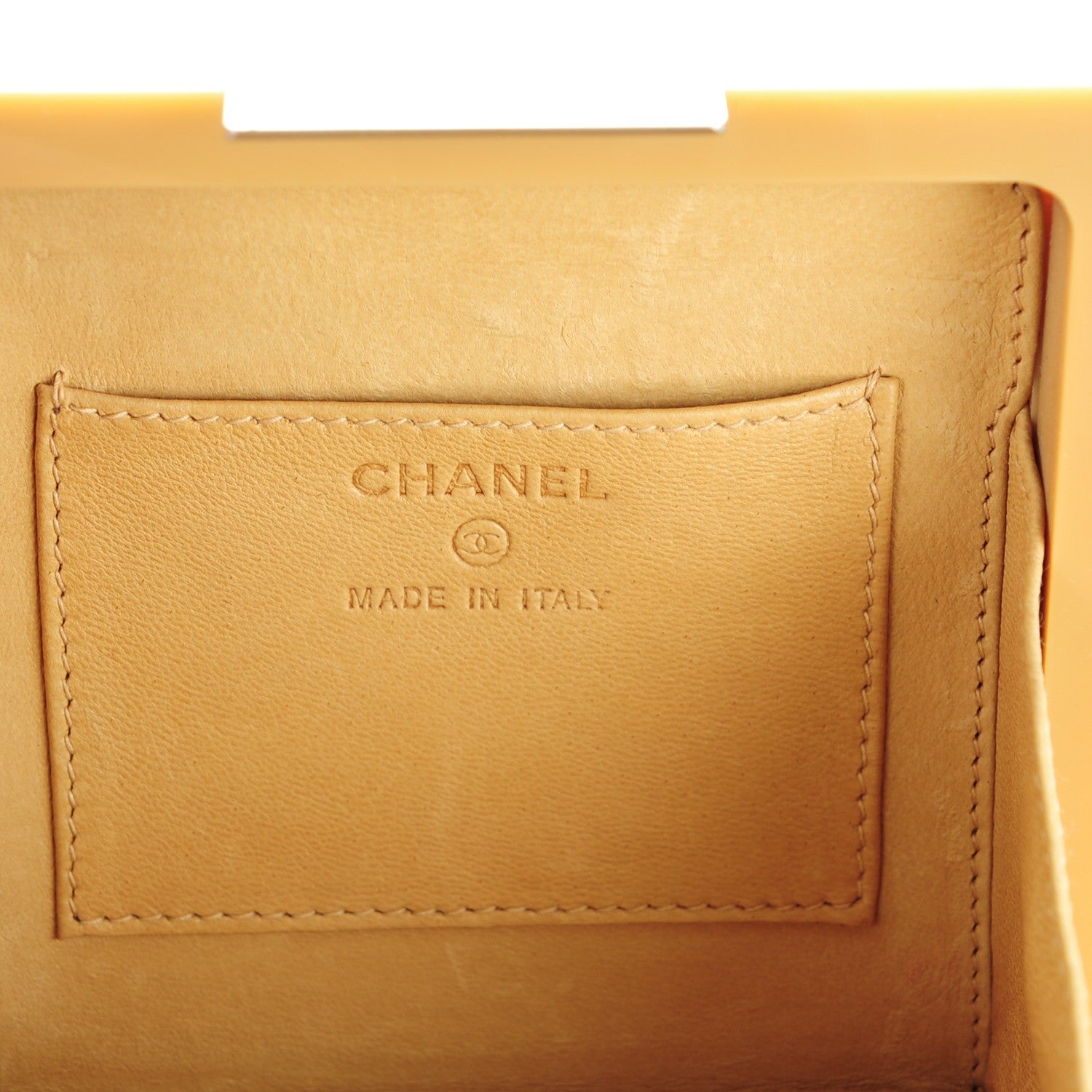 Chanel Plexiglass Minaudière Wristlet Clutch Beige 6 of 8