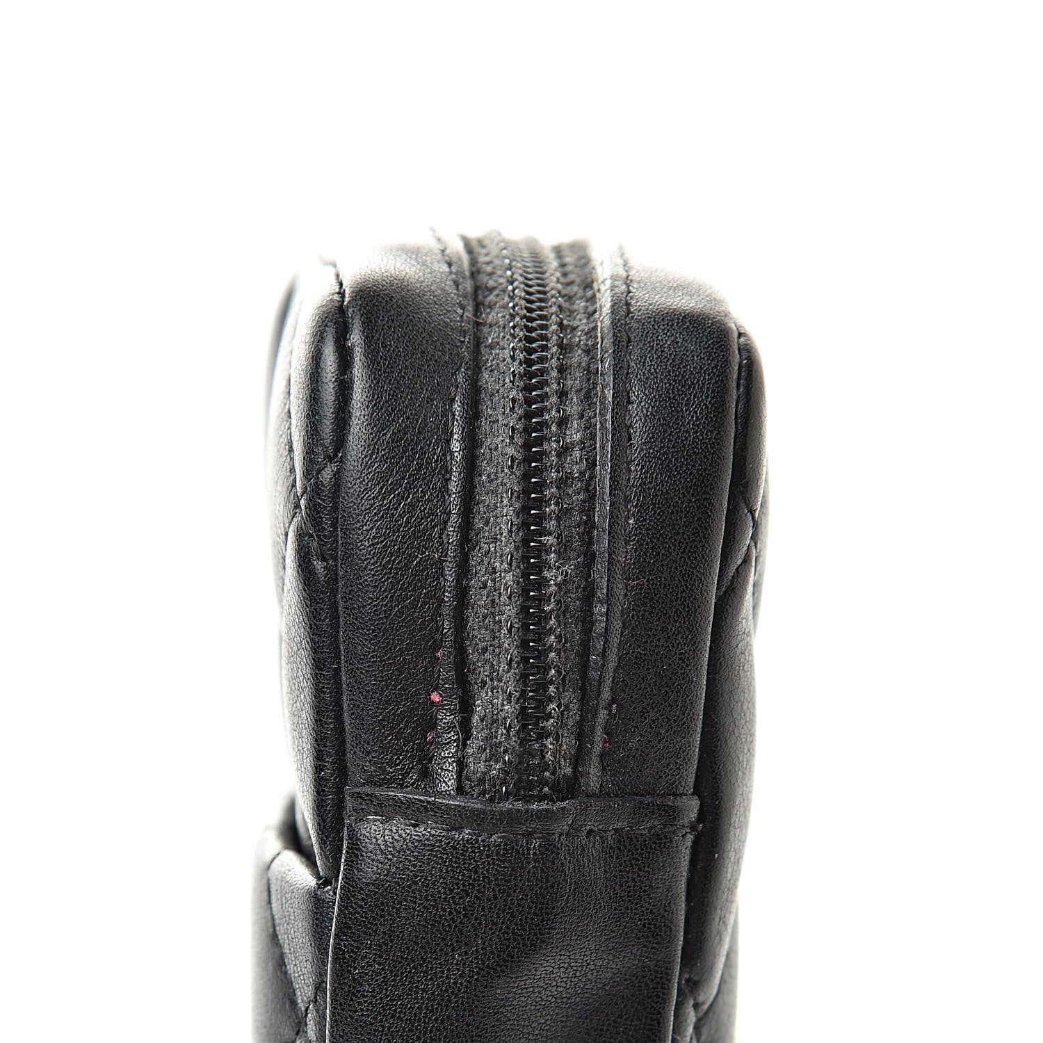 Chanel Calfskin Quilted Cambon Cigarette Case Holder Black White 10 of 11