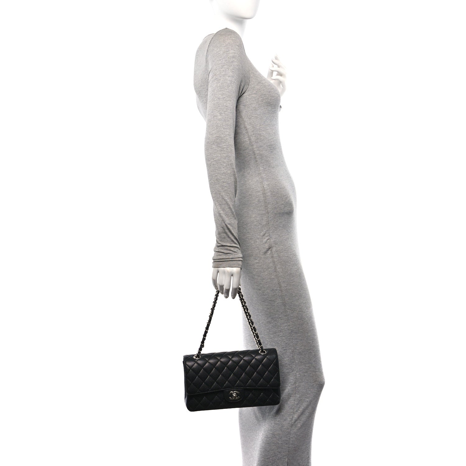 Chanel Caviar Quilted Medium Double Flap Black 2 of 9