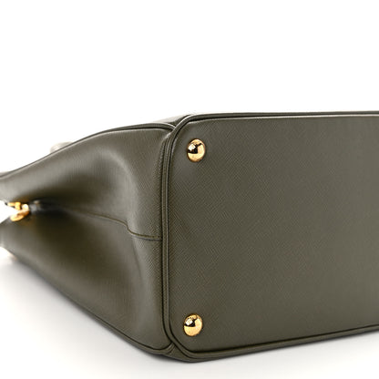 Prada Saffiano Lux Medium Galleria Double Zip Tote Militare 8 of 10