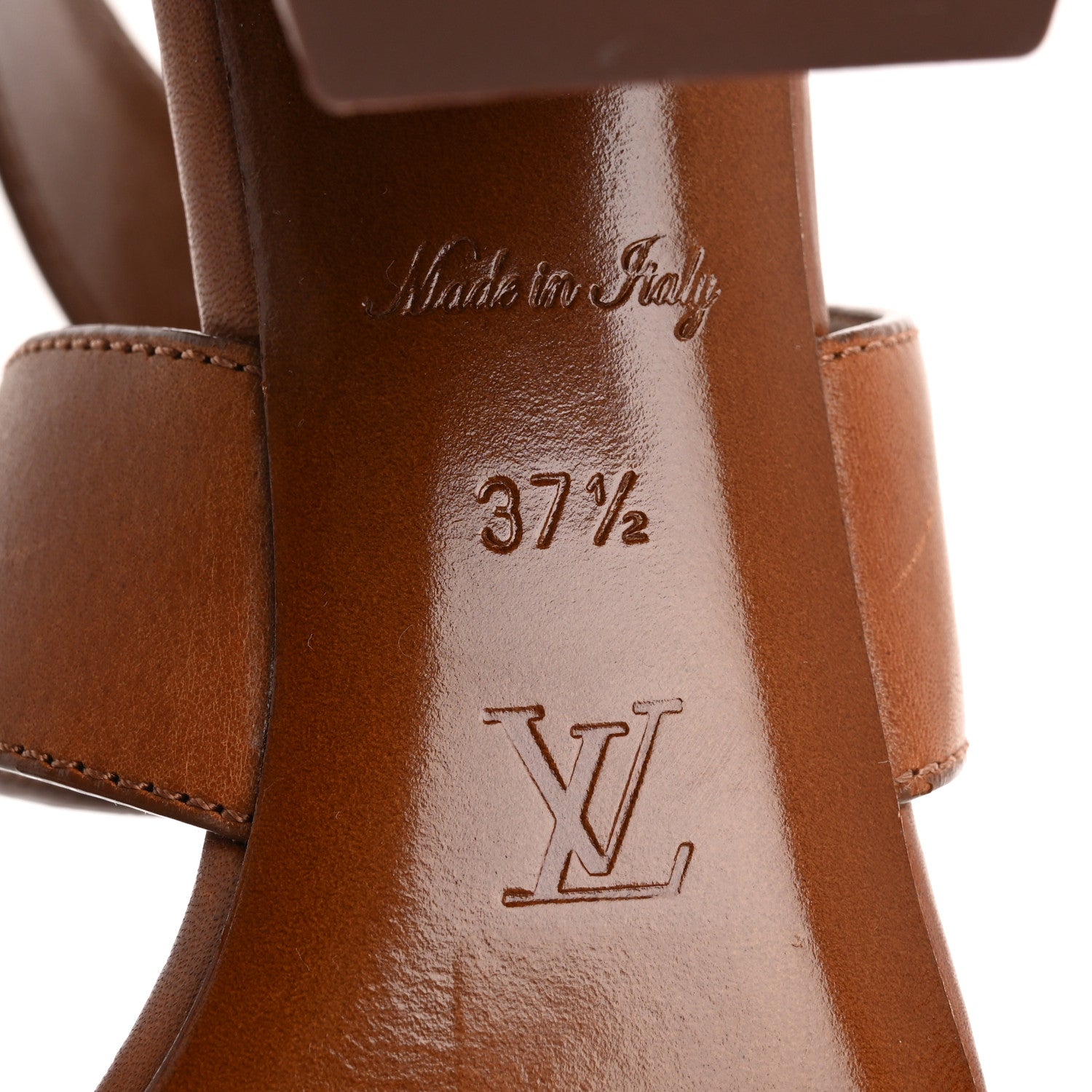 Louis Vuitton Calfskin Monogram Horizon Sandals 37.5 Cognac Brown 8 of 15