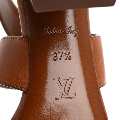 Louis Vuitton Calfskin Monogram Horizon Sandals 37.5 Cognac Brown 8 of 15