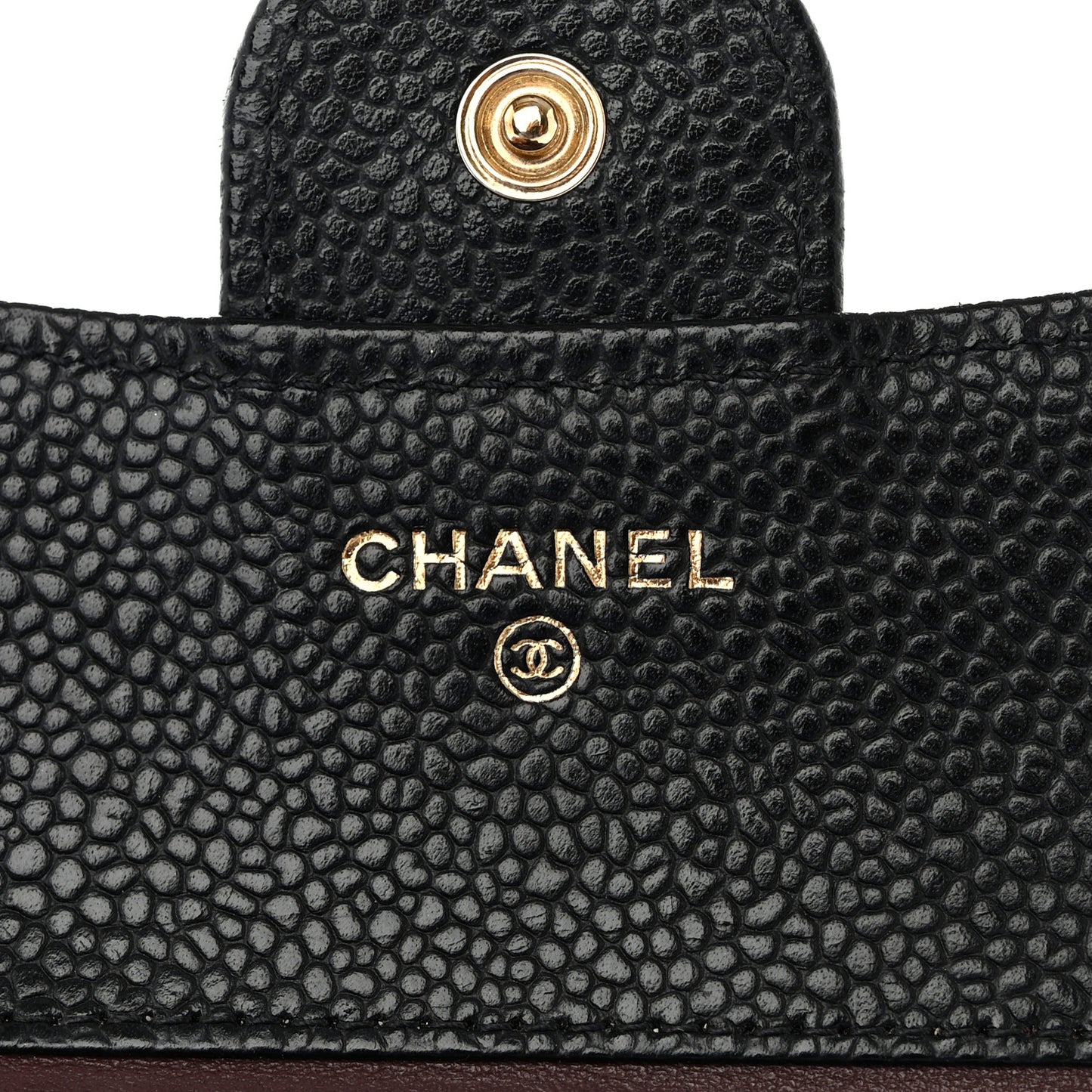 Caviar Quilted Compact Flap Wallet Black