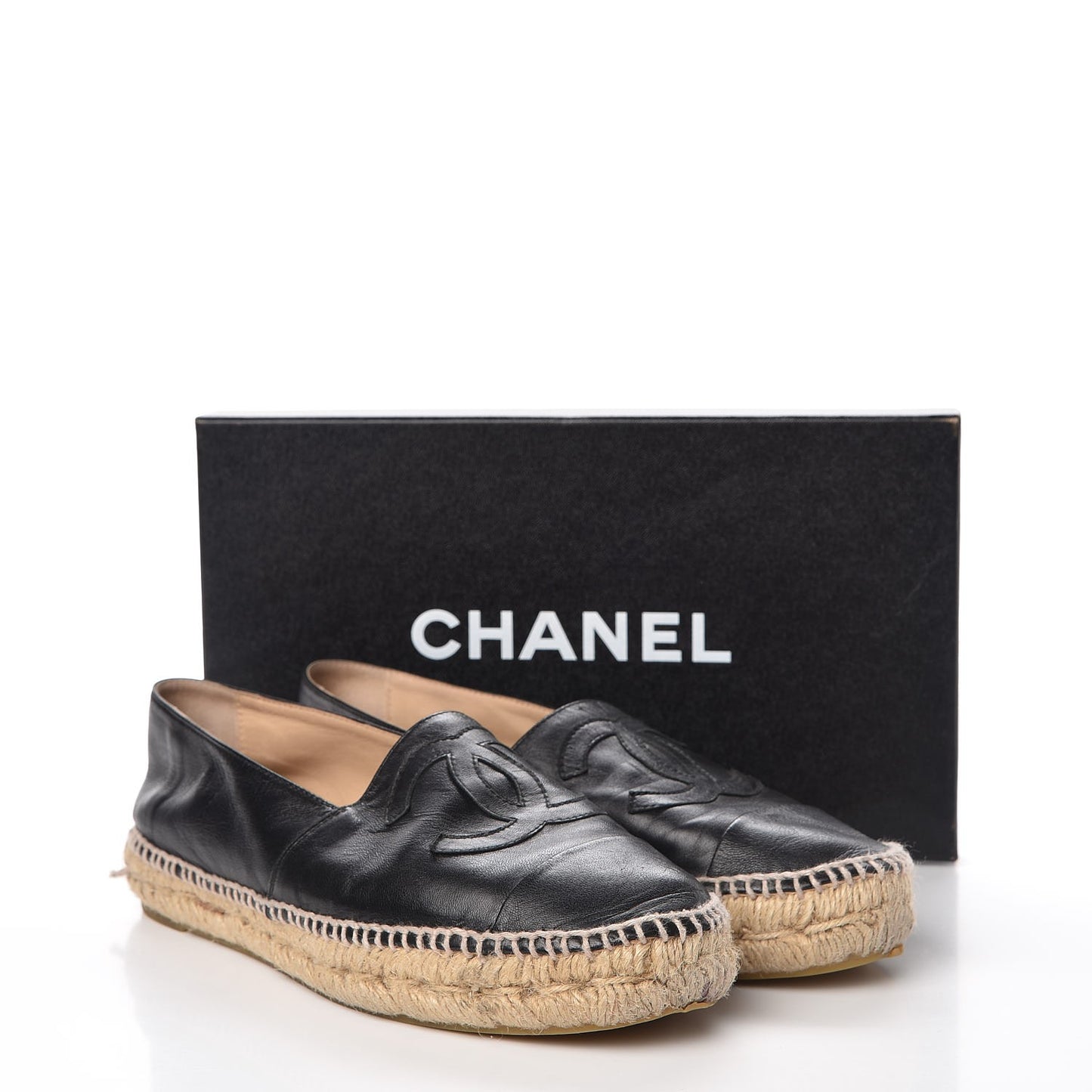 Lambskin CC Espadrilles 38 Black