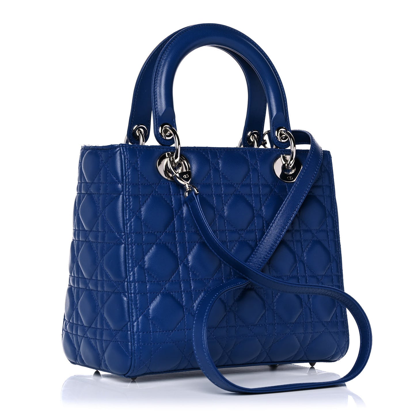 Lambskin Cannage Medium Lady Dior Blue