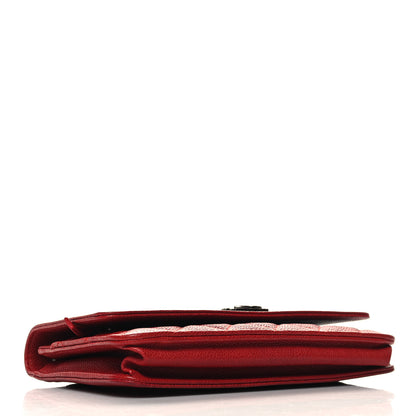 Chanel Caviar Quilted Boy Wallet On Chain WOC Red 4 of 14