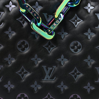 Louis Vuitton Lambskin Embossed Monogram LV Ski Coussin PM Black Multicolor 9 of 12