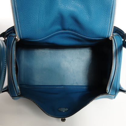 Hermes Taurillon Clemence Lindy 30 Blue Jean 9 of 24