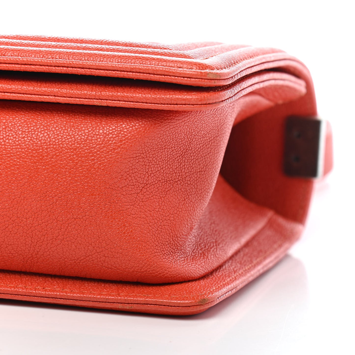 Caviar Quilted Medium Boy Flap Bright Orange