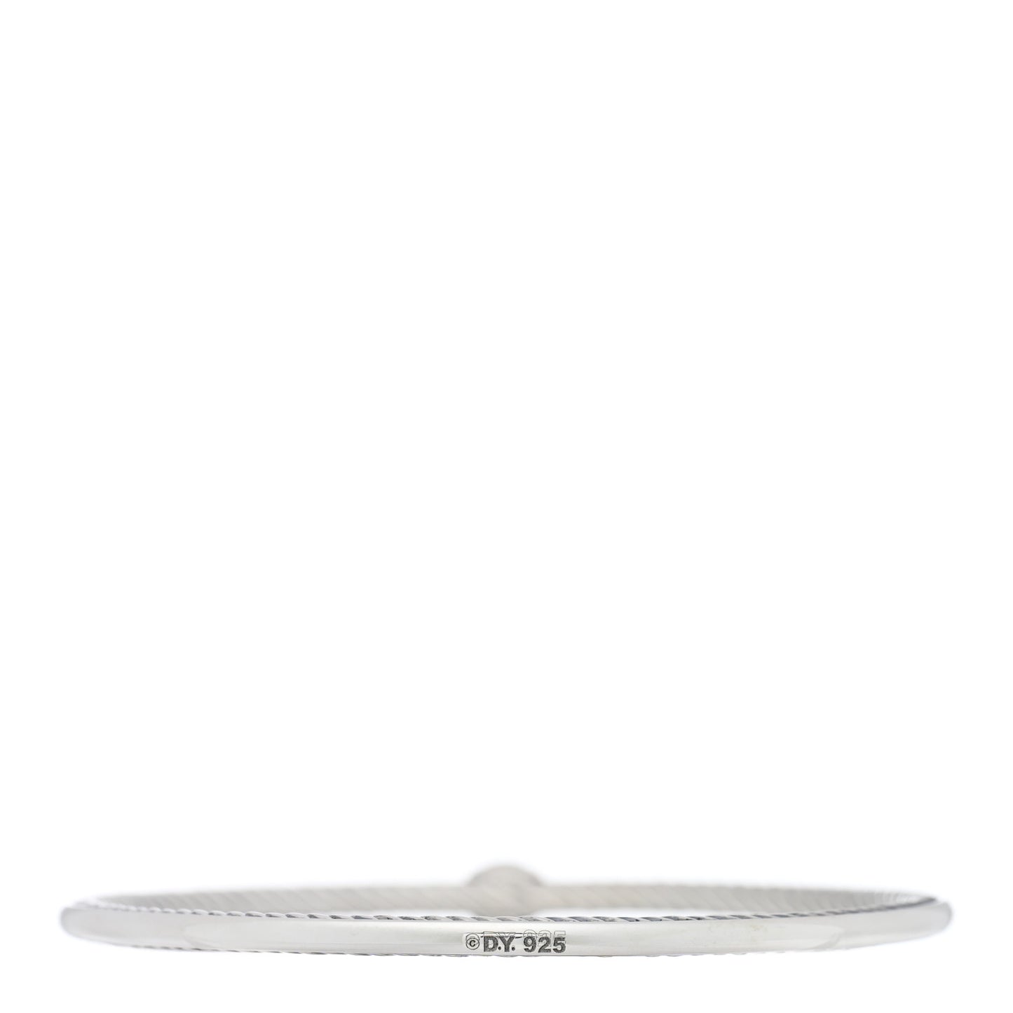 Sterling Silver Diamond 3mm Oval Cable Bangle Bracelet