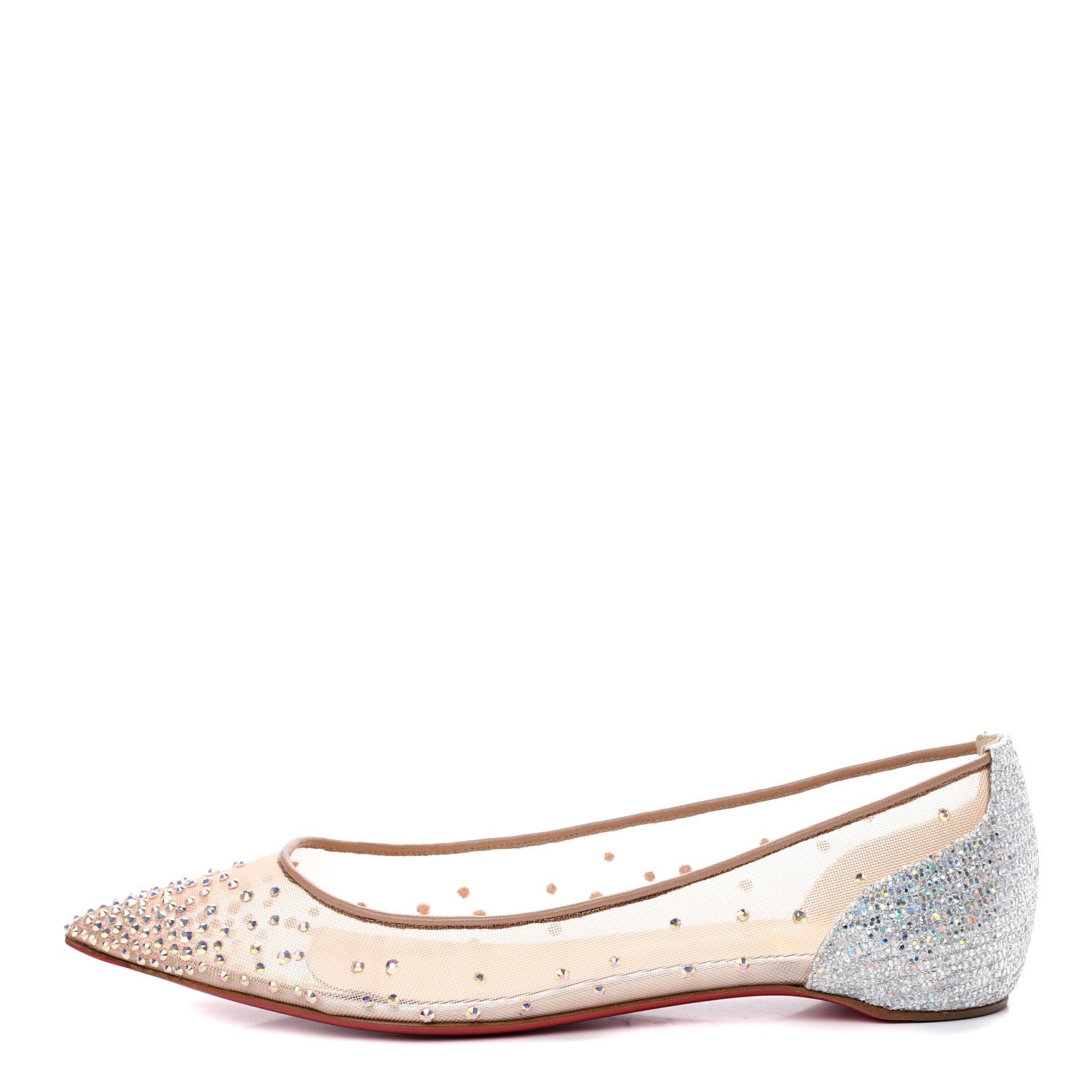 Christian Louboutin Crystal Strass Follies Flats 37.5 Crystal 1 of 7