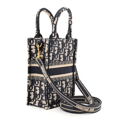 Christian Dior Oblique Mini Book Tote Phone Bag Blue 3 of 13