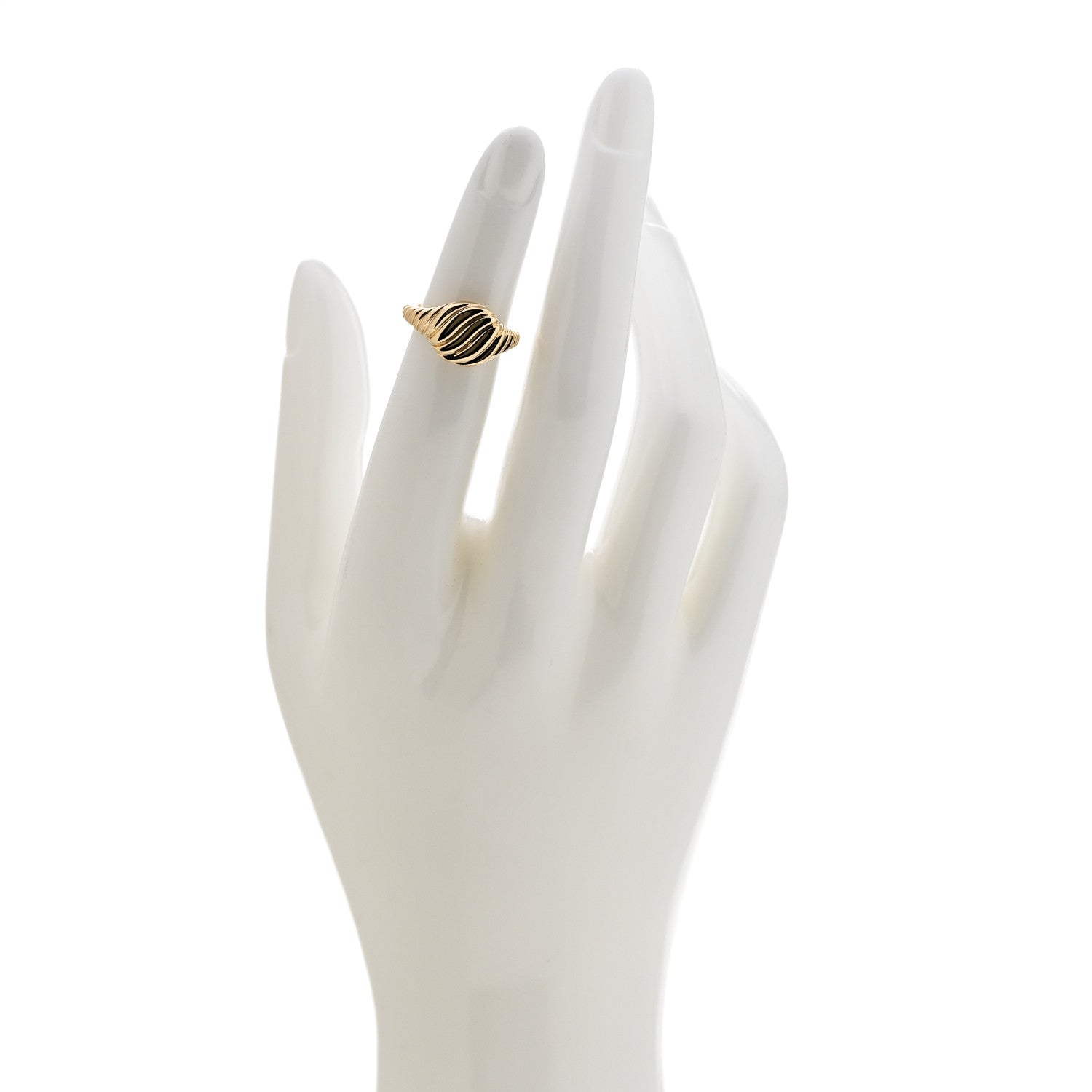 David Yurman 18K Yellow Gold Sculpted Cable Pinky Ring 44 3 2 of 4
