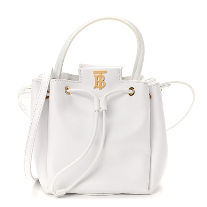 Burberry Calfskin Monogram Motif TB Bucket White 1 of 10