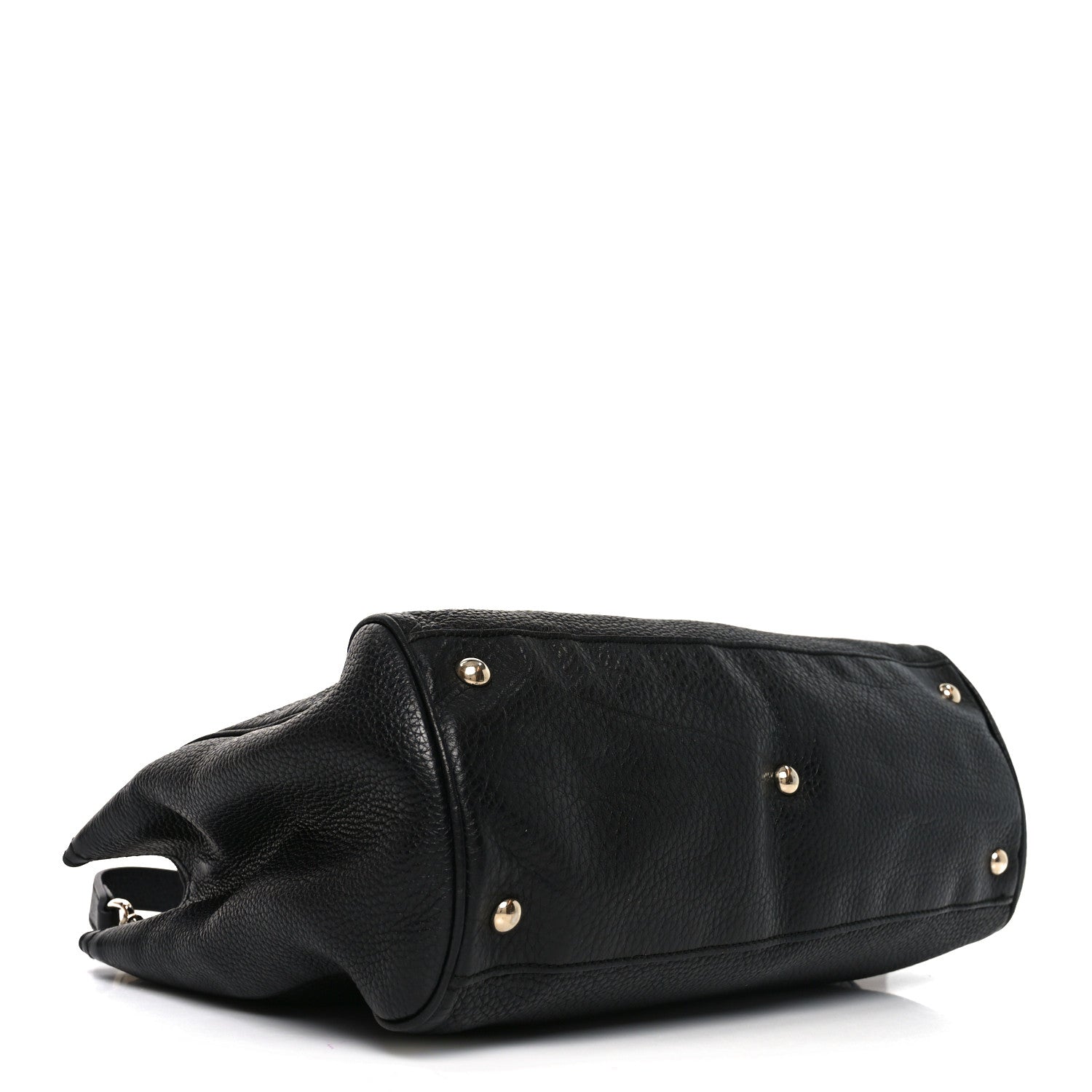Gucci Pebbled Calfskin Medium Bamboo Shopper Tote Black 4 of 10