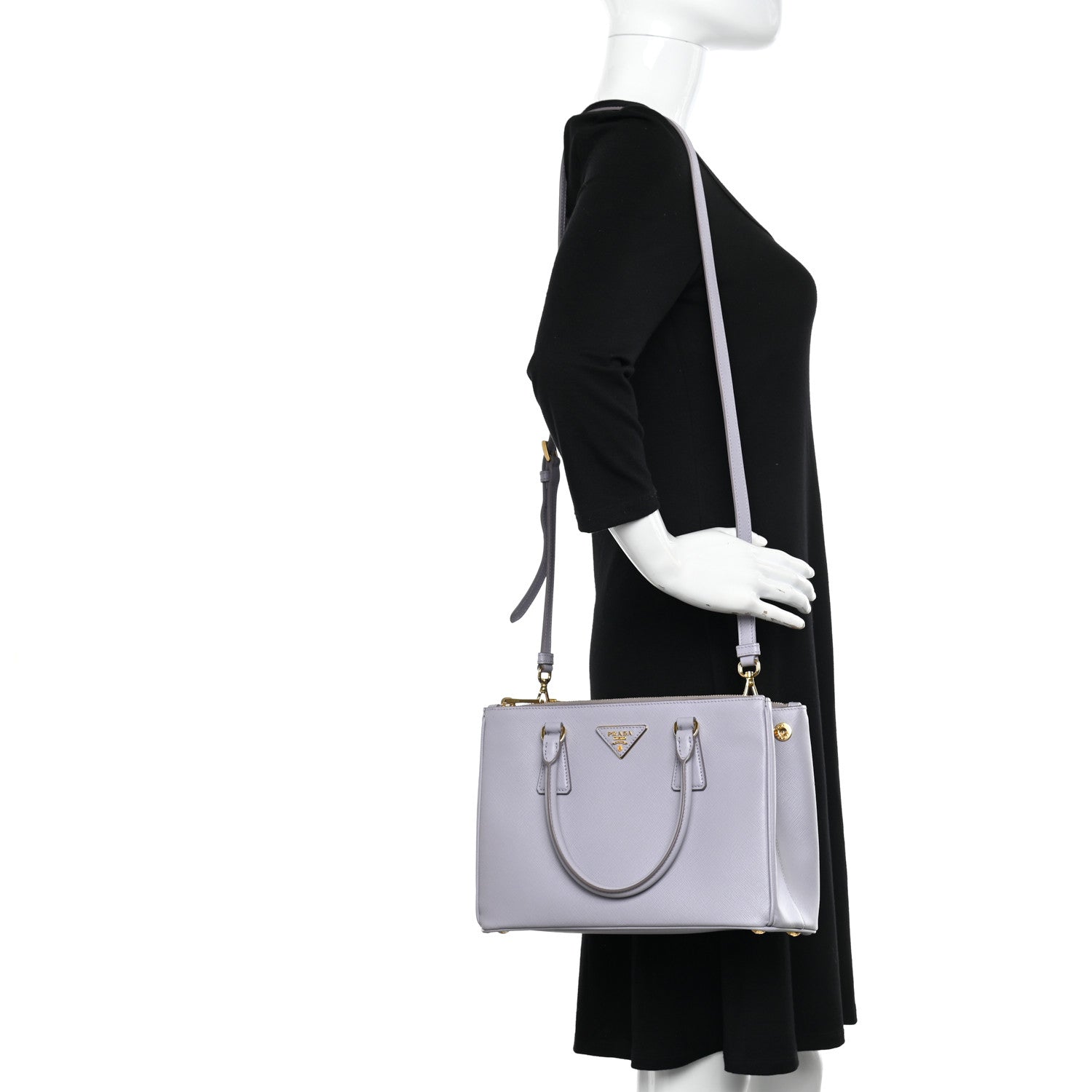 Prada Saffiano Small Galleria Double Zip Tote Glicine 2 of 10