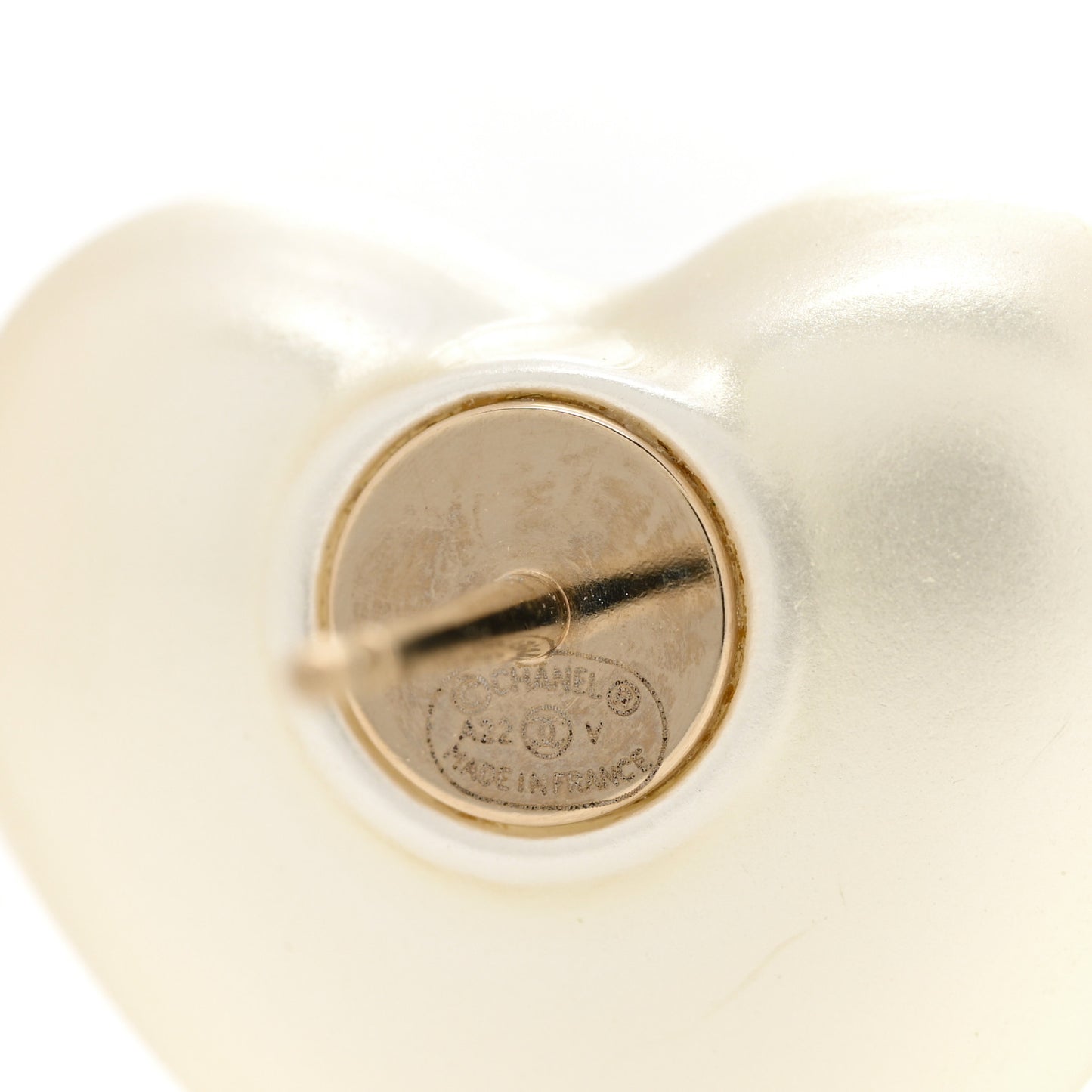 Pearl Crystal CC Heart Earrings Gold