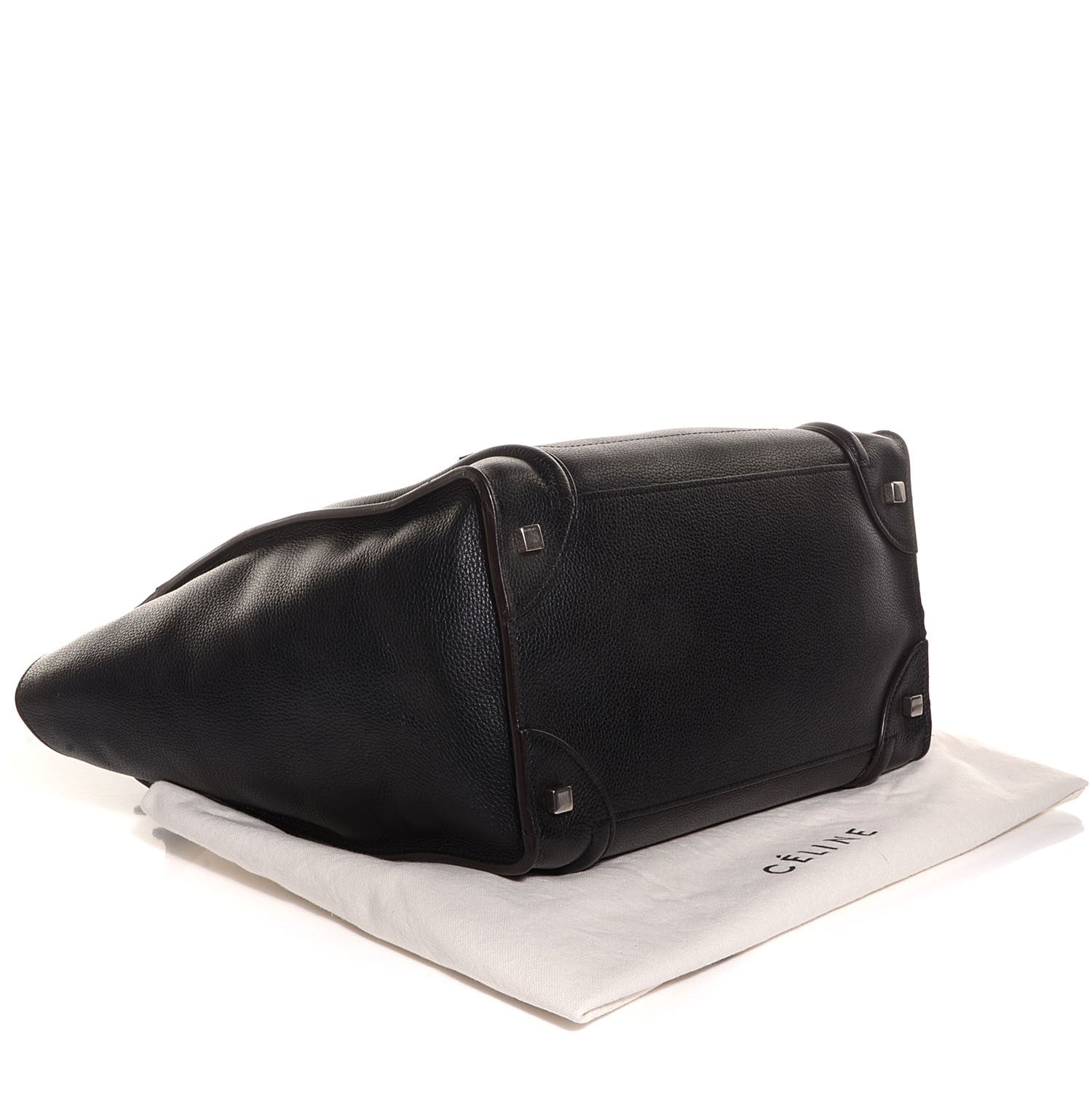 Celine Drummed Calfskin Mini Luggage Black 4 of 9