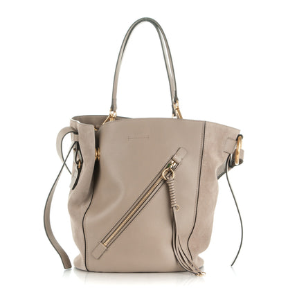 Chloe Smooth Suede Calfskin Medium Myer Double Carry Bag Motty Grey 1 of 7